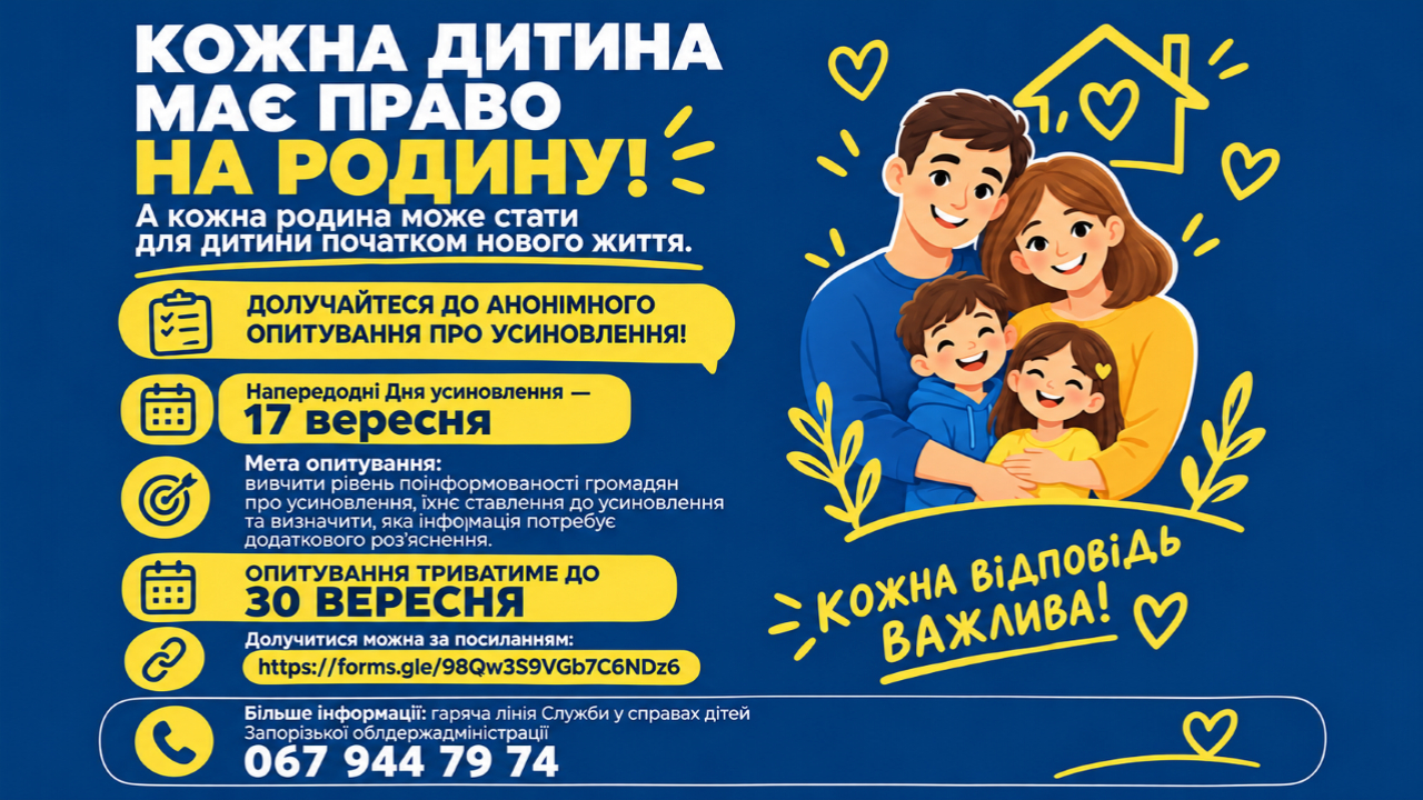 Долучіться до анонімного опитування з питань усиновлення
